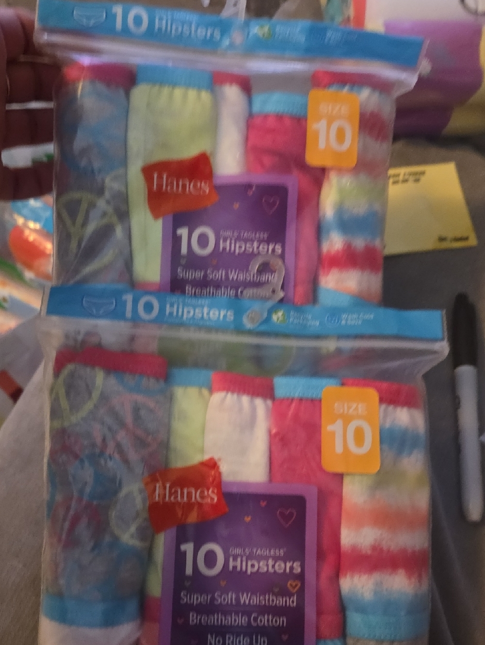 Hanes Girls 2pk Of 10-Pack Hipsters Panties - Size 10